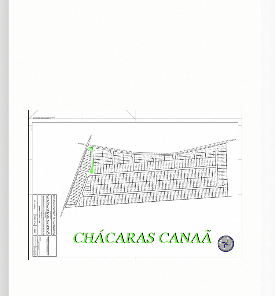Planta do projeto Chácaras Canaã